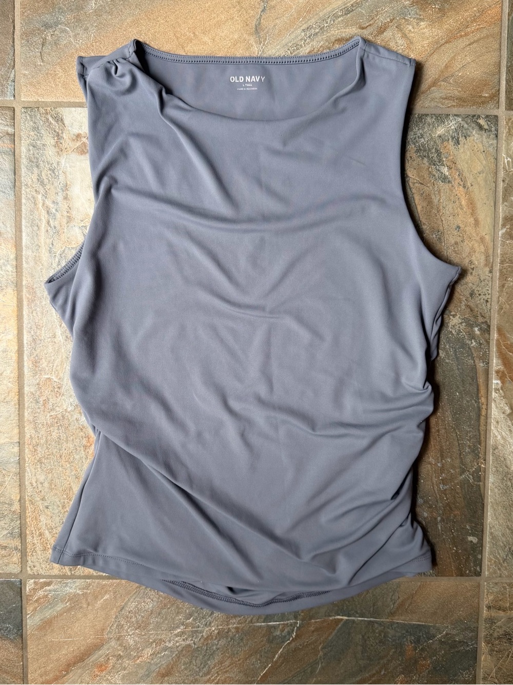 Old Navy Sleeveless Double Layer Asymmetrical Tank Top Storm Cloud Grey L Tall